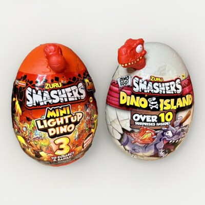 Lot Of 2 ZURU Smashers Dino Island Mystery Dinosaur Egg Slime Sand Series 3 4