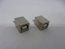 2 Pcs Pack Square USB Socket Jack Type B 180 Degrees Printer Port Female 4 Pins
