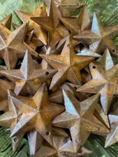 Lot of 100 Rusty Barn Stars 1.5 inch Rustic Primitive Country Rusted Dimensional