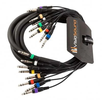 8-Way 3m 6.35mm 1/4" Stereo Jack / Balanced Jack Loom / Patch Multicore Cable