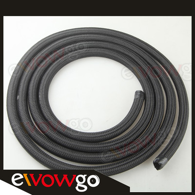 Black Nylon Braided -10 AN Fuel Line Hose – 1500 PSI, 3 Meters (9.8 FT), 14.3mm ID