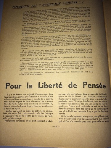 PÉRIODIQUE. NOUVEAUX CAHIERS No 1 .1937. Bi-mensuel. - Imagen 2 de 6