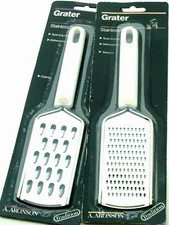 Set Of 2 Aronson Hand Grater Medium Coarse Stainless Steel Nylon Handle