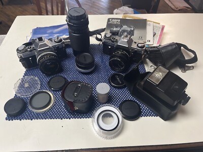 Canon AE-1 ダブルレンズセット　#9411 Canon AE-1 Camera X2 w/ Multiple Lens / Accessories Read