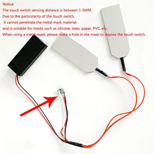 Green Bendable LED Glow Eyes Remote Control Touch Switch Cosplay Mask Eye Light - Picture 13 of 27