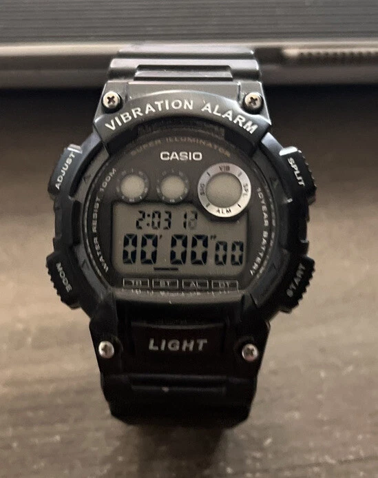 Casio Men s Super Illuminator Watch W735H w Vibration Alarm Band