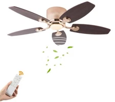 OUKANING 42 in. Indoor Gold Modern 6-Speed Reversible Ceiling Fan