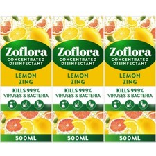 Zoflora Concentrated Disinfectant Lemon Zing 500ml x 3 14.97 per litre