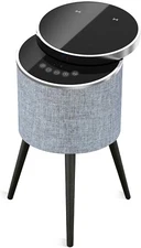 Soundstream STSW-180MCM-G Home End Table w/ Glass Swivel Top, 5 Channel Speakers