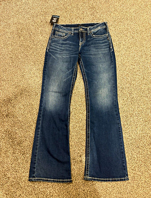Silver Jeans Co. Suki Bootcut Curvy Mid Rise Dark Wash Blue Denim Jeans 30