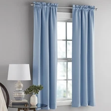 30”W x 63”L Blackout Curtain Panels Set of 2 Rod Pocket Noise Reducing