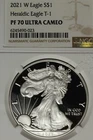 2021 W NGC PF70 ULTRA CAMEO HERALDIC T-1 AMERICAN SILVER EAGLE #B52865