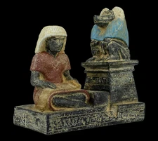 Authentic Ancient Egyptian Statue of God Thoth with Royal Scribe Nemertov BC