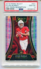 2018 Panini Select Kyler Murray Prizm XRC PSA 10 Rookie RC Gem Mint SP #301 Card. rookie card picture