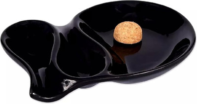 8'''' X 1.5'''' F.E.S.S. Large Ceramic 2-Pipe Rest Ashtray with Cork Knocker - Ideal