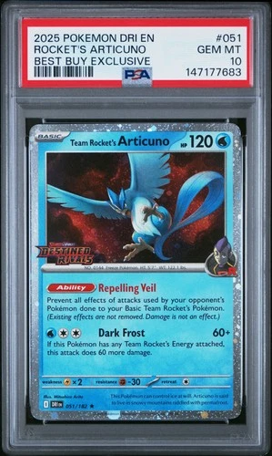7683 Team Rocket's Articuno 2025 Pokemon Destined Rivals #051 Promos Holo PSA 10
