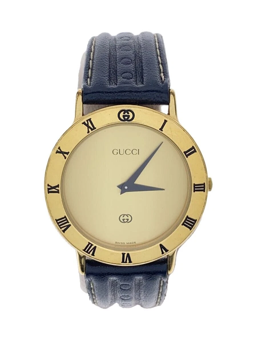 Montre Gucci à quartz/analogique//noir/3800M/ceinture extérieure