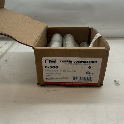 NSI Industries C-500 500 MCM Copper Long Barrel Splice Box Of 6