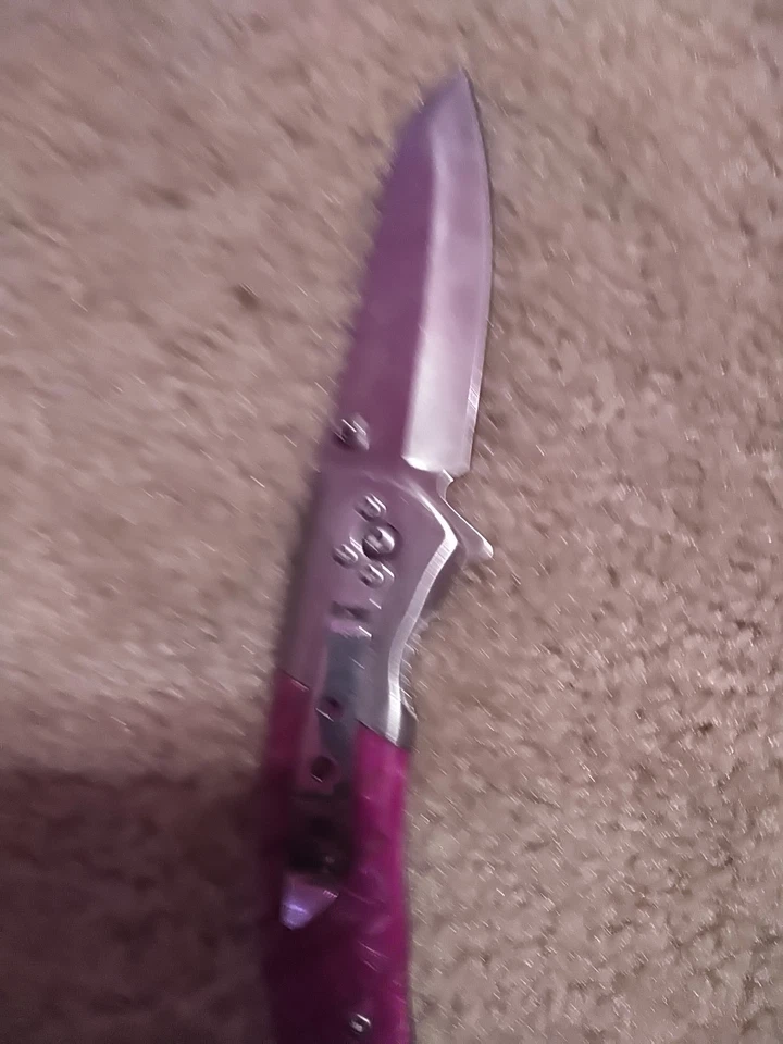 Women's Pink Super Bitch Spring Assisted Folding Pocket Knife - Image 3 of 4