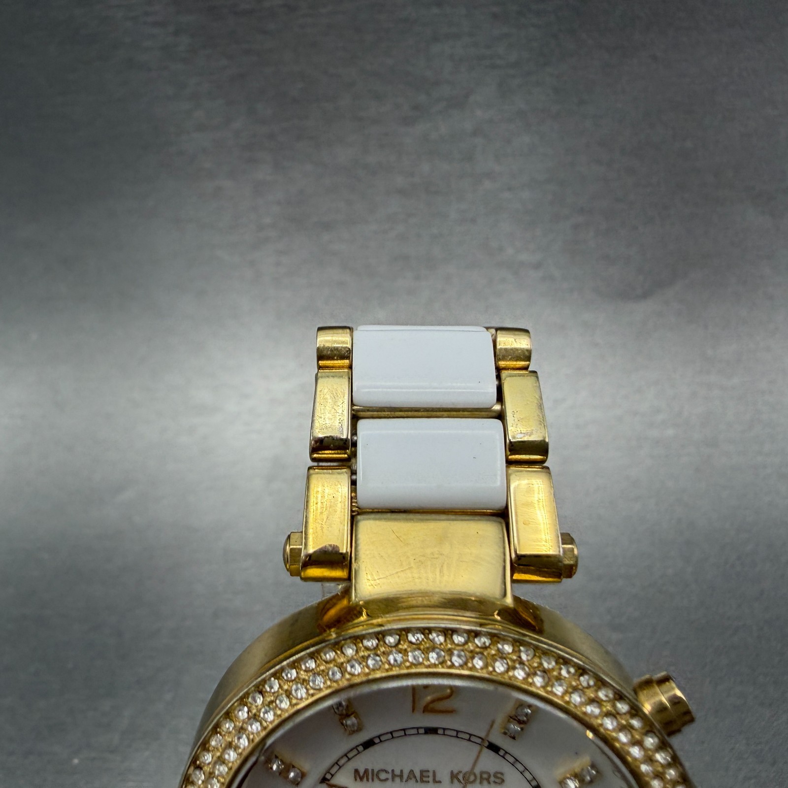 Michael Kors Parker Watch Women 39mm White Dial Gold Tone Date MK-6119 New Batt thumbnail 5