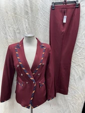 JOHN MEYER  PANT SUIT/SIZE 8/RETAIL$280/Inseam 31/NEW W TAG/WINE