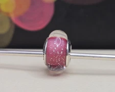 Authentic Pandora Charm Disney Anna's Signature Color Murano Glass Bead Charm
