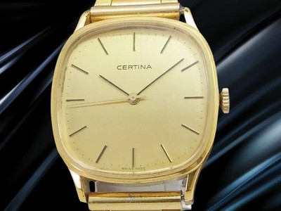 Certina Three-Hand Caliber 23-36 GP/SS Square Manual GP/SS Gold Dial 31mm Men's