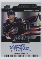 2022-23 Upper Deck Credentials Debut Ticket Access 78/299 Marcus Bjork Auto 12ll