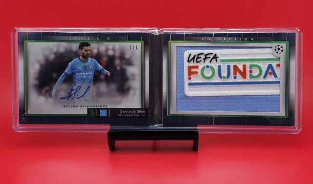 2024-25 Topps Museum UEFA Bernardo Silva UEFA Foundation Patch Book Emerald 1/1