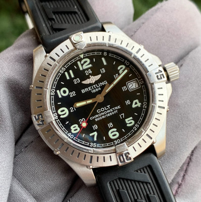 Breitling Colt Divers Chronometer A74350 Date 38mm Stainless Steel Wristwatch