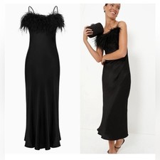 Sleeper Boheme Slip Dress with Ostrich Feathers - size XS