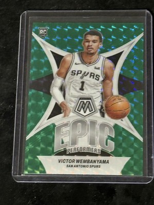 2023-24 Panini Mosaic -Epic Performers Victor Wembanyama Green Mosaic Prizm (RC)