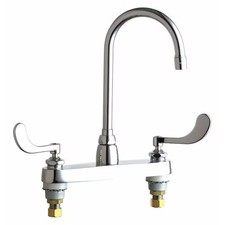 Gooseneck Kitchen/Bathroom Faucet, Manual, 8" Mount, 2 Hole Commercial Chicago