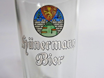 Altes Bierglas 0,25 L Brauerei Hünermann Emailliert Bendorf - Sayn 2019 Ruhrglas