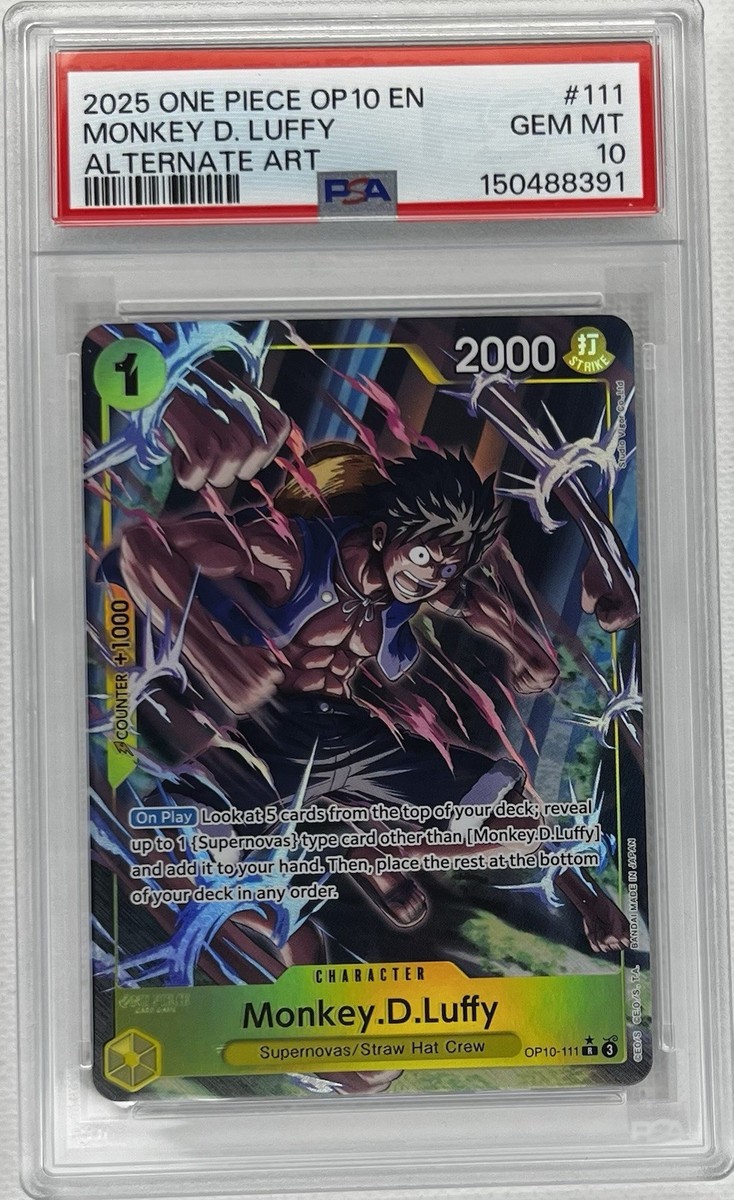 2025 One Piece OP10-Royal Blood Monkey D. Luffy #111 Alt. Art PSA