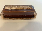 Vintage Hull Pottery Brown Drip Glaze Butter Dish USA OvenProof Kitchenware 60's
