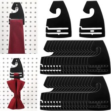 100 Pcs Tie Hangers, Plastic Neck Tie Holders for Display, Black Necktie Hook Ha
