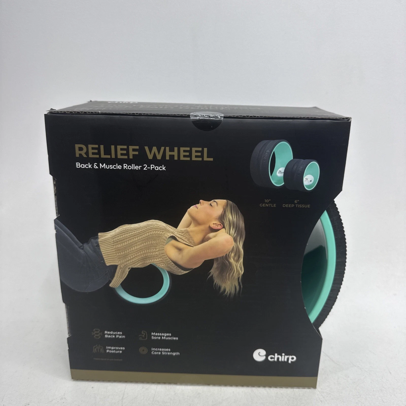 Chirp RELIEF WHEEL Back & Muscles Roller 10” Gentle & 6” Deep Tissue Back Crack