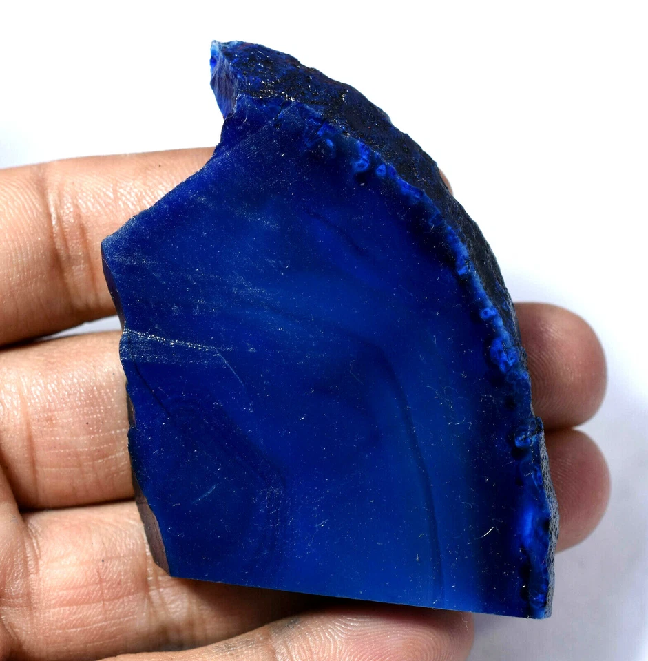 Ágata Laguna Natural 272.55 Ct México Azul Oscuro ¡Medio Sin Tratar Áspera!! Foto 2 de 3