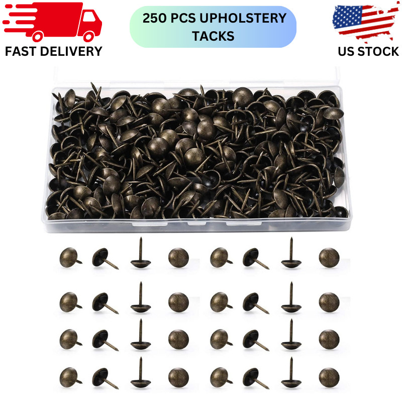 250 Pcs Upholstery Tacks, Decorative Furniture Tacks, round Head Bronze Nails..