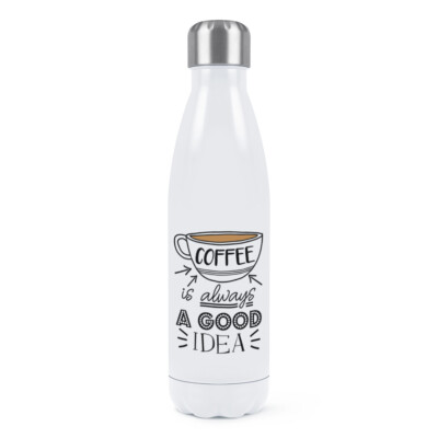 Gift Base Doppeltwandige Isolierte Sportflasche Für Drinks 500ml Weiß Edelstahl