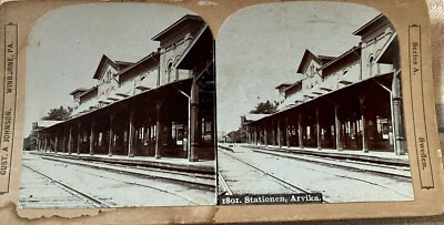 Antique Stereoview, Station Arvika, Sweden Gust A. Johnson