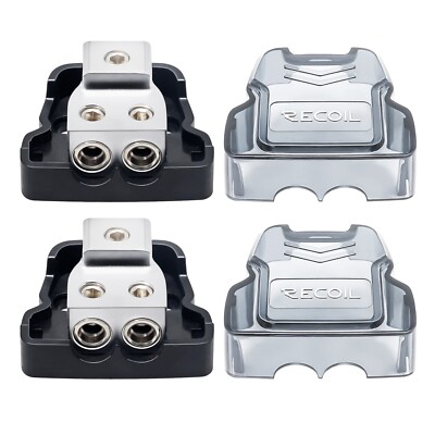 Recoil ZDB12P 2-Way Power Distribution Block for Car Audio Amplifier Splitter