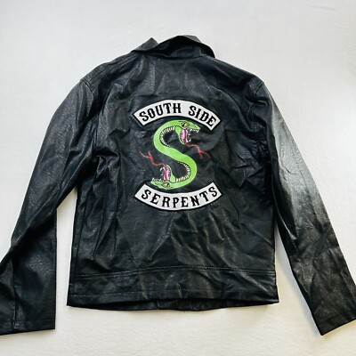 #ad #ad Riverdale Jacket Adult Small Black South Side Serpents Zip Coat Preppy Mens $9.28