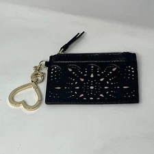 Victoria Secret Credit Card Case Keychain Charm Coin Wallet Black Rose Gold