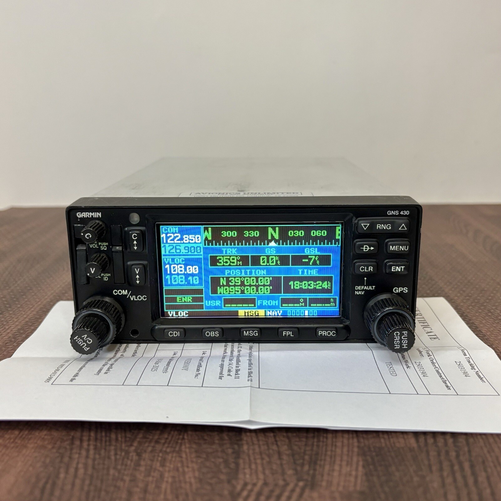 Garmin GNS 430W WAAS GPS/NAV/COMM P/N 011-01060-40 w/ New 8130