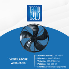 VENTILATORE ASSIALE CON VENTOLA DA ASPIRANTE PREMENTE MONOFASE TRIFASE PER FRIGO