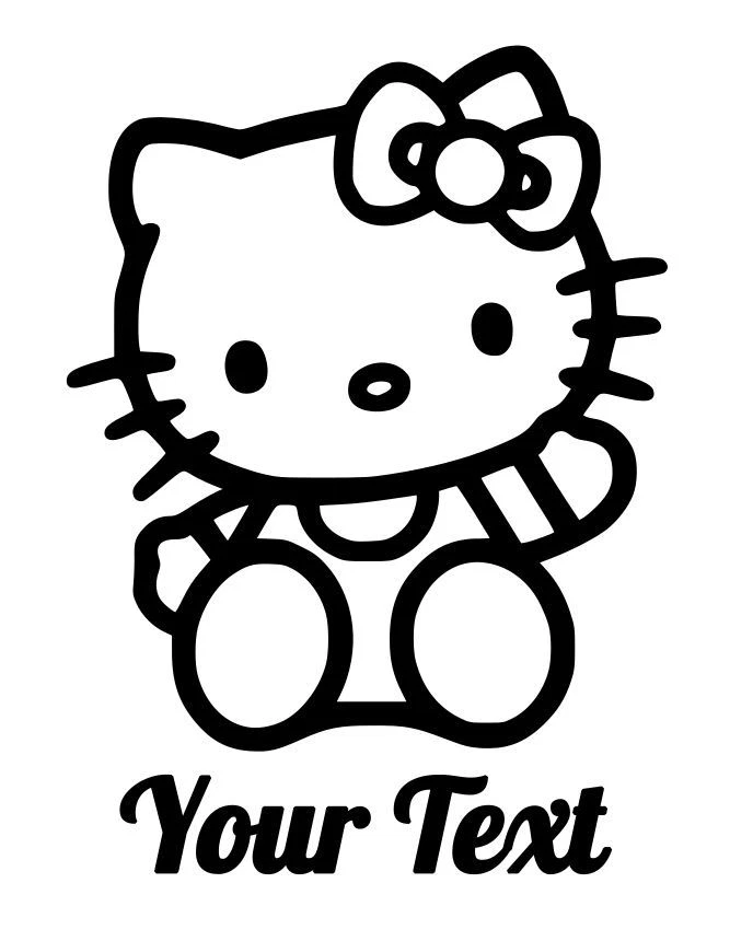 Hello Kitty Black And White Drawings