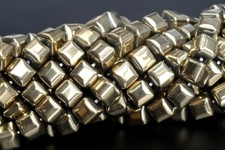 8MM Champagne Gold Hematite Rounded Cube Grade AAA Natural Loose Beads 16"