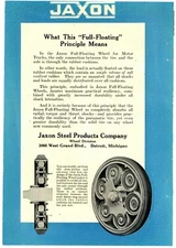 1919 Jaxon Motor Truck Wheels 1 Pg. 2 Sided Ad: Jackson Steel Products, Michigan